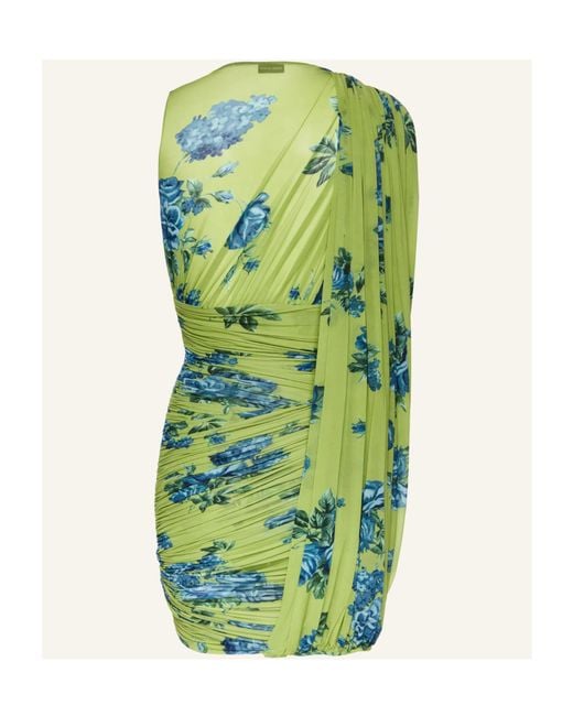 Magda Butrym Green Gathered Cupro Jersey Mini Dress