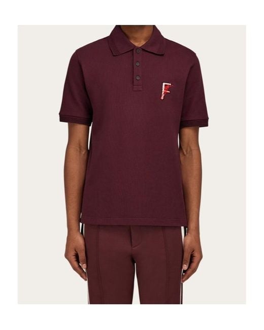 Ferragamo Red Short-Sleeved Polo Shirt for men