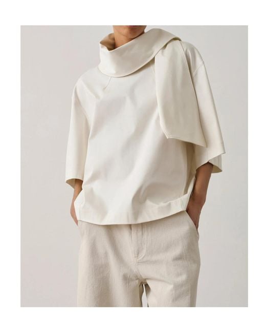Soeur White Scarf Pattern T-Shirt