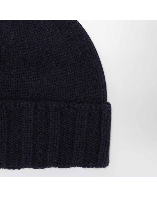 Drumohr Blue Ribbed Knit Hat for men