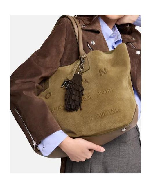 Hogan Natural Address Logo-Embossed Tote Bag