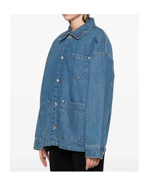 A.P.C. Blue X Marc Jacobs Logo Embroidered Denim Jacket for men