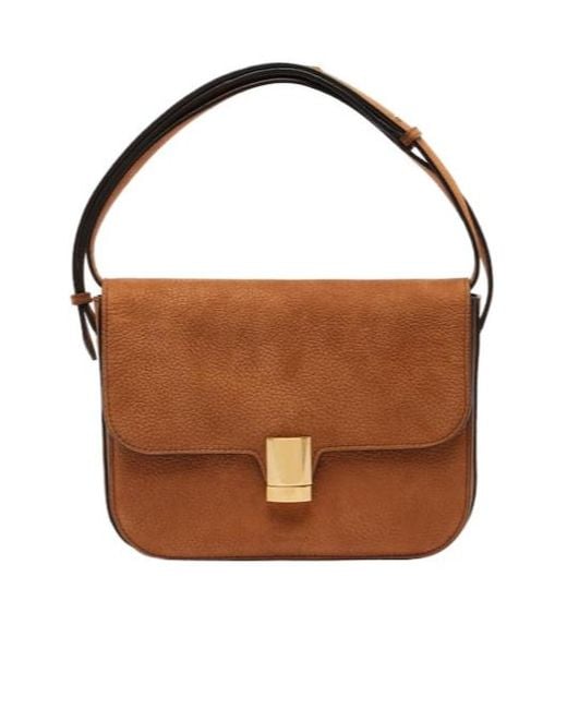 Calvin Klein Brown Tilla Small Leather Shoulder Bag