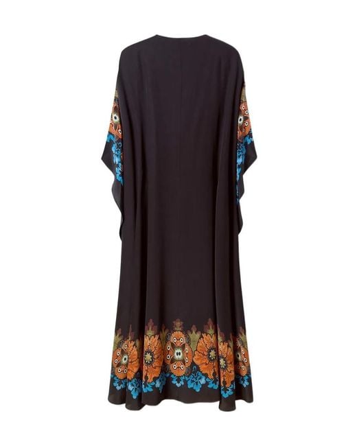 LaDoubleJ Blue Floral-Print Midi Day Dress