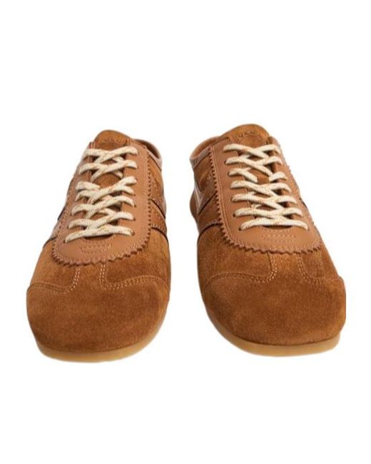 Dries Van Noten Brown Suede Low Top Sneakers