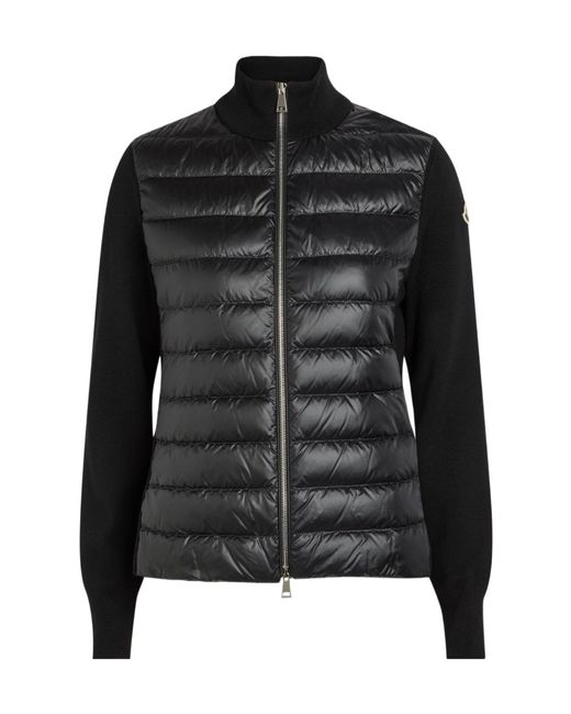 Moncler Black Padded Wool And Nylon Jacket