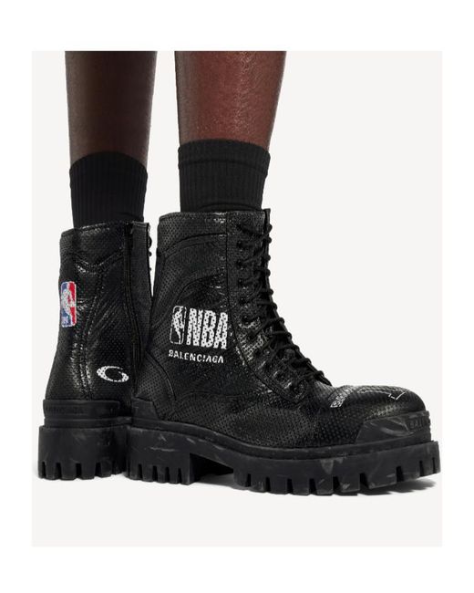 Balenciaga Black Nba Collaboration Combat Strike Boot for men