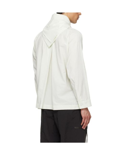Homme Plissé Issey Miyake White Long-Sleeve Scarf Shirt for men