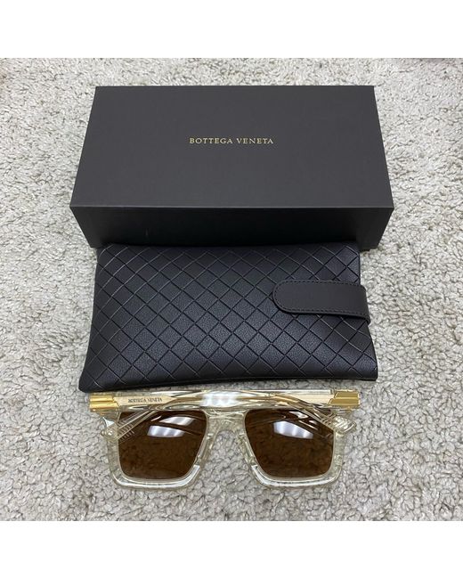Bottega Veneta Pink Eyewear Square Frame Sunglasses