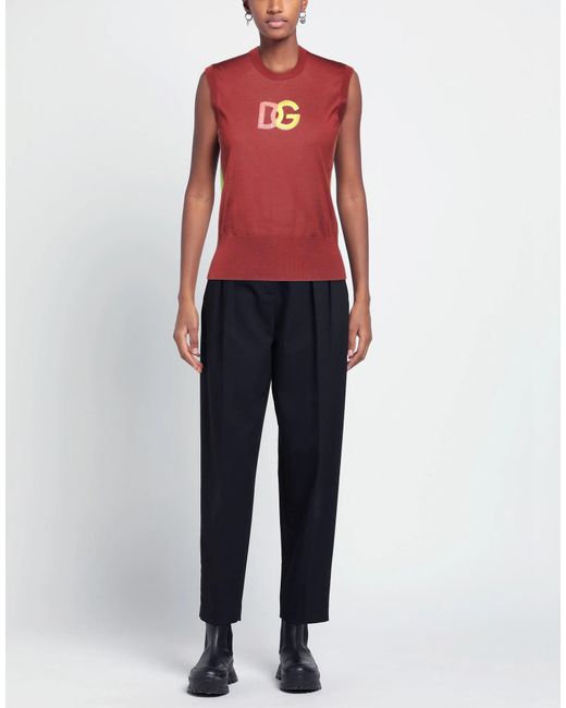 Dolce & Gabbana Red Knitted Jumper