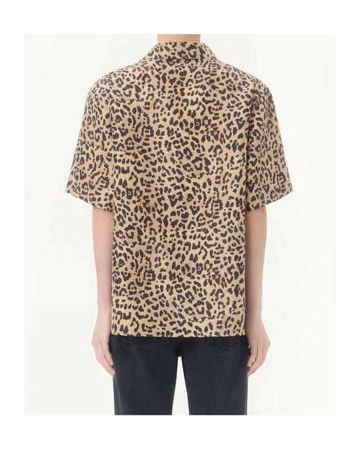 Valentino Natural Fauve Eclat Animalier Printed Bowling Shirt for men
