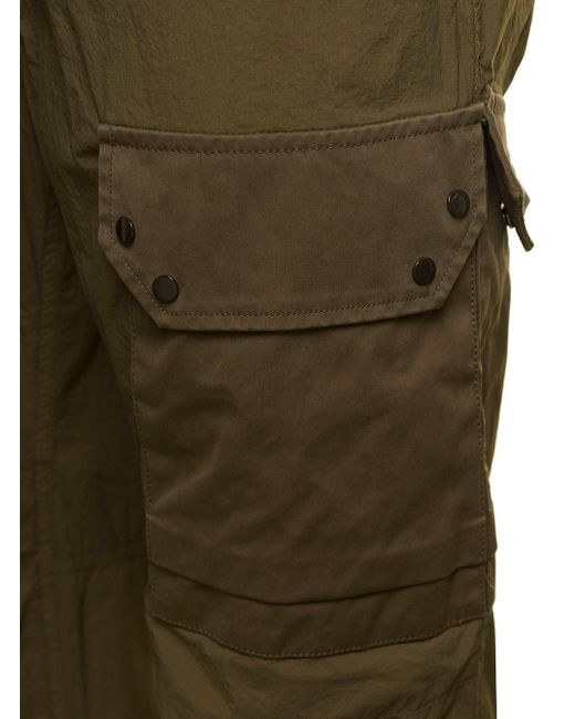 C P Company Green Elastic Waist Tech Cargo Pants for men