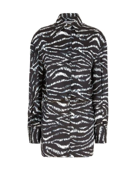 The Attico Black The Silvye Mini Shirt Dress