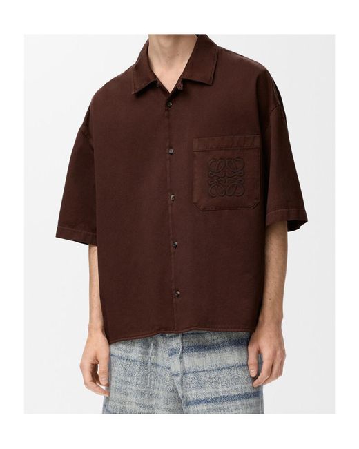 Loewe Brown X Paula's Ibiza Anagram-Embroidered Short-Sleeve Shirt for men