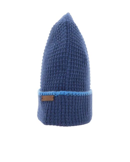 Kiton Blue Textured Cuffed Hat for men