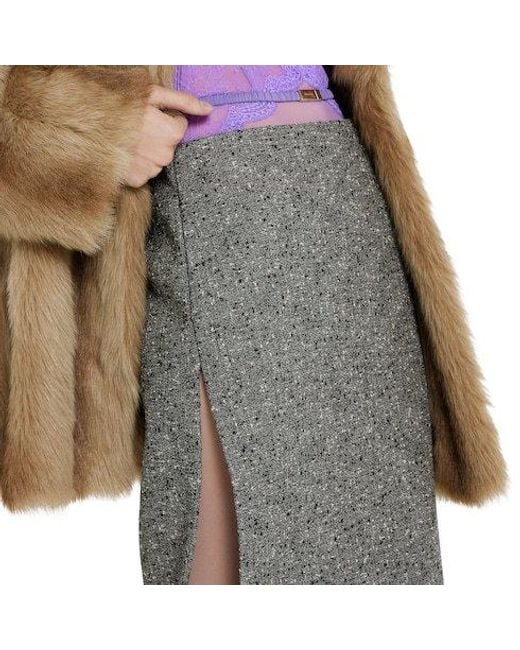 Gucci Gray Seeded Skirt