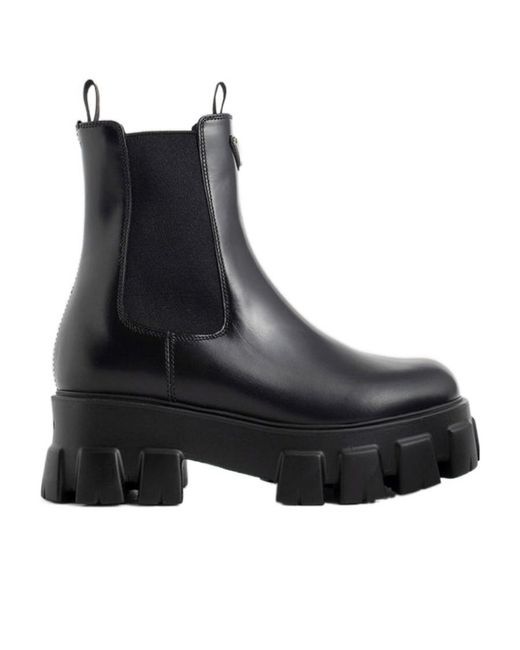 Prada Black Round-Head Short Boots