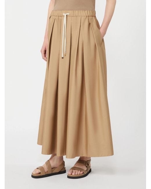 Max Mara Natural 'S Smmpineta Poplin Pleated Skirt