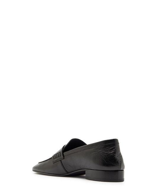 Dries Van Noten Black Square-Toe Leather Loafers