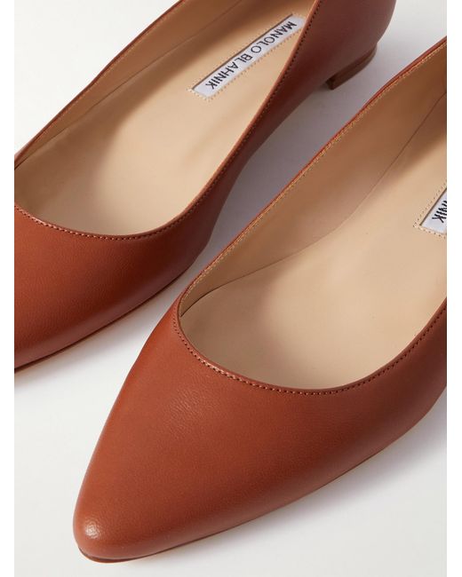 Manolo Blahnik White Pointed Flat Shoes