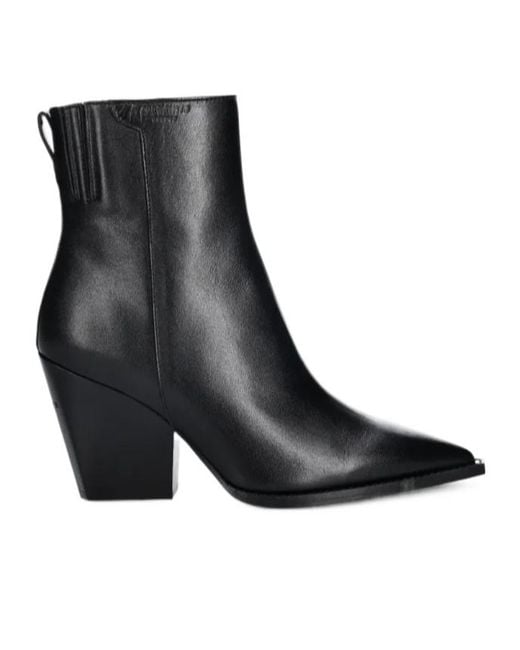 AllSaints Black Rizzo Pointed-Toe Zip-Fastening Boots