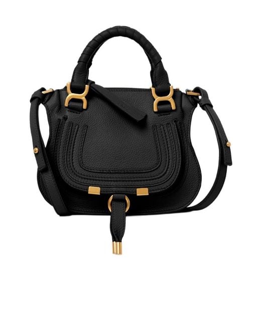 Chloé Black Chloé Marcie Mini Double Carry Tote Bag