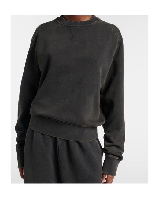 Entire studios Black Ribbed Crew Neck Sweatshirt