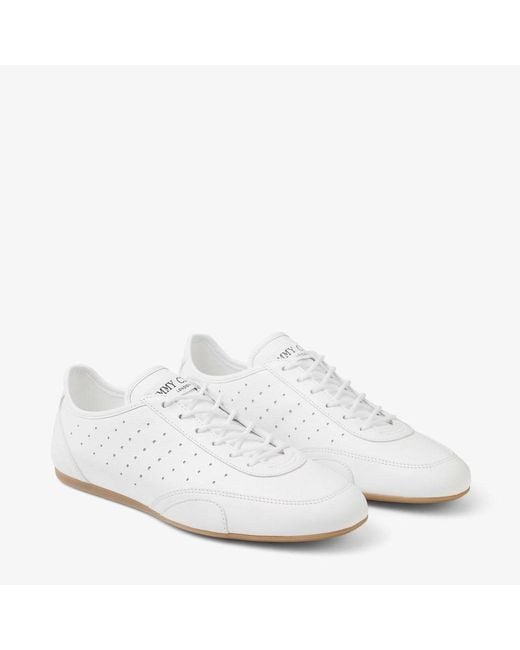 Jimmy Choo White Lace-Up Sneakers