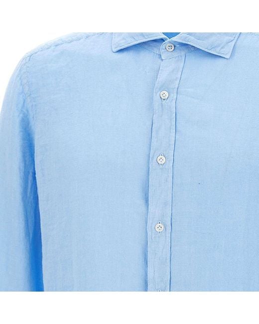 Fay Blue Long-Sleeved Shirt for men