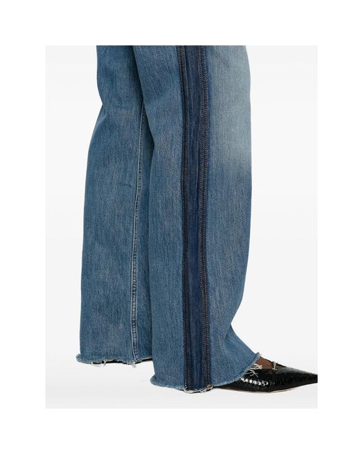 Re/done Blue Frayed-Hem Jeans