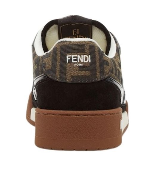 Fendi Black Match Ff Jacquard Low-Top Sneakers