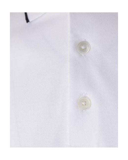 Zegna White Logo Embroidered Polo Shirt for men