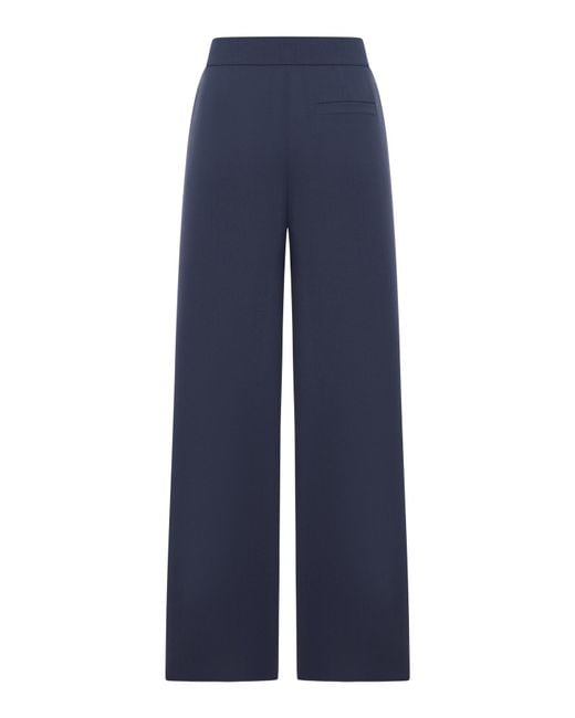 Giorgio Armani Blue High-Waisted Wool Trousers