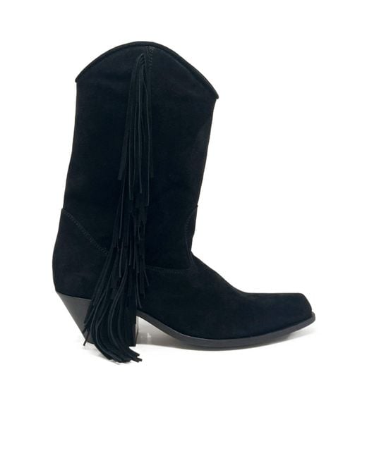 Vic Matié Blue K12 Fringed Heeled Cowboy Boots