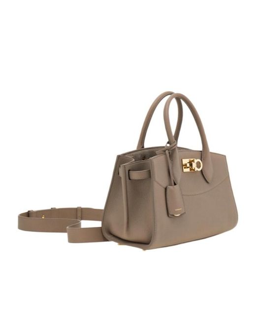 Ferragamo Brown New Ferragamo Studio Soft Bag (M)