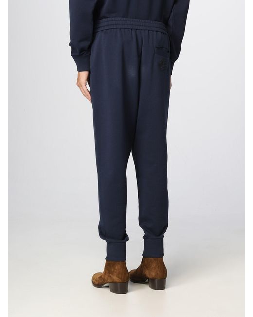 Etro Blue Logo Embroidered Drawstring Tapered Track Pants for men