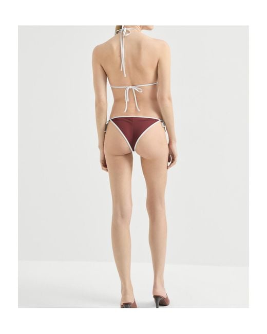 Brunello Cucinelli Multicolor Triangle-Cup Bikini Top