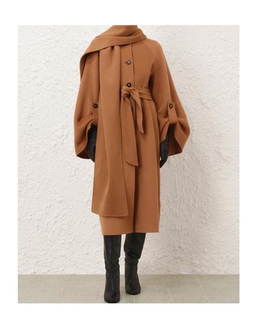 Zimmermann Brown Long-Sleeved Coat