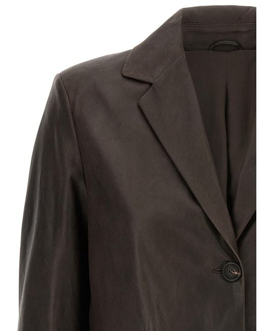 Brunello Cucinelli Black Blazer Nappa Monile