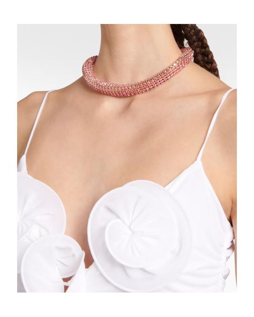 Magda Butrym Pink Crystal-Embellished Necklace