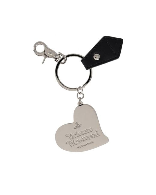Vivienne Westwood Black Orb Heart Keyring for men