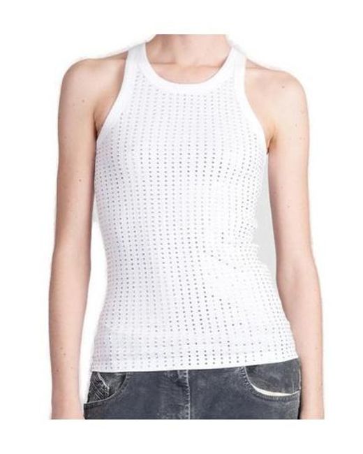 The Attico White The Jersey Ribbed Tank Top