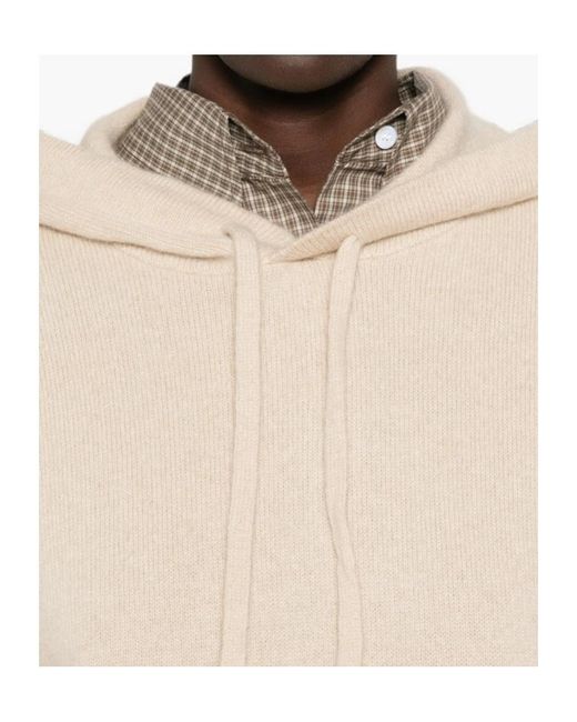 7 For All Mankind Natural Long-Sleeve Hooded Sweater