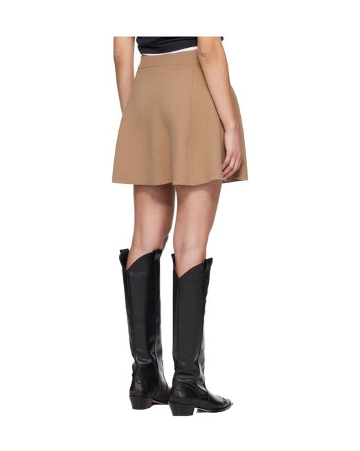 Ganni Natural Logo Mini Skirt