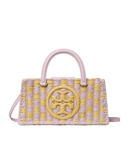 Tory Burch Metallic Woven Logo Tote