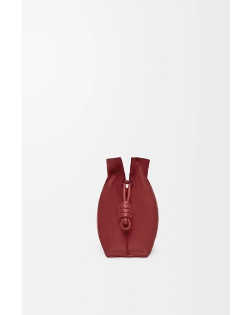 Loewe Red Knotted Drawstring Bucket Bag