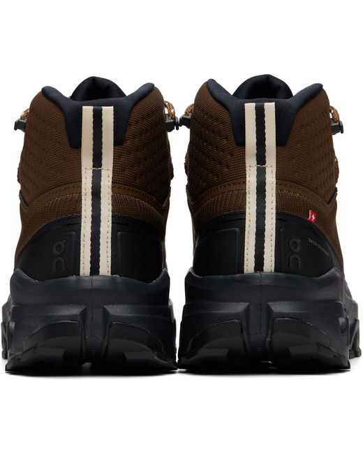 On Shoes Brown Cloudrock Mid Waterproof High-Top Sneakers for men