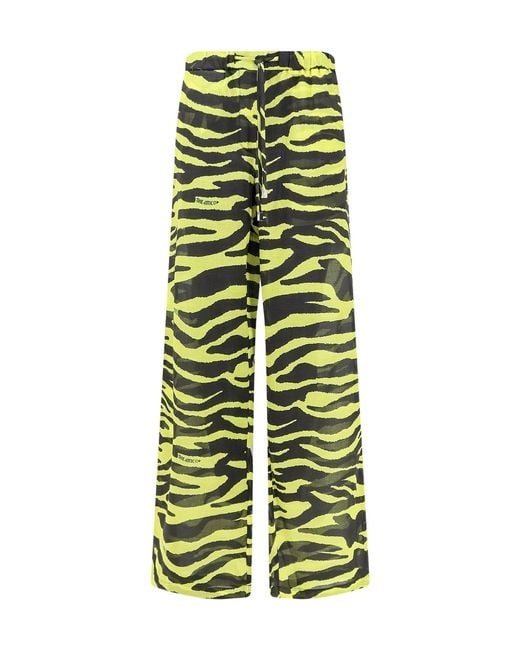 The Attico Green The Zebra Printed Pants