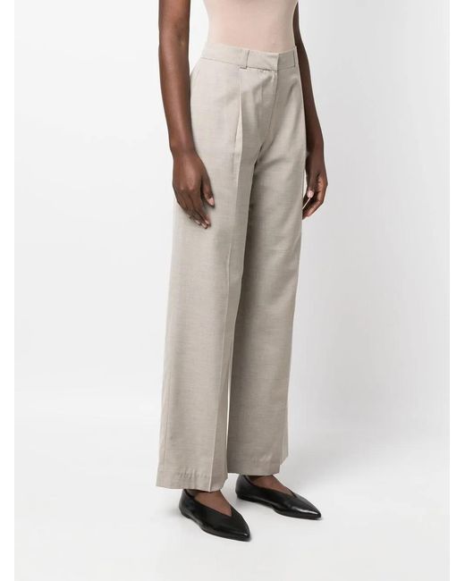 Low Classic White High-Waisted Pleated Trousers