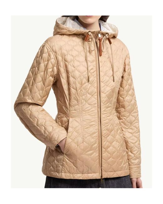 Moncler Natural Arum Hooded Mid-Length Padded Jacket